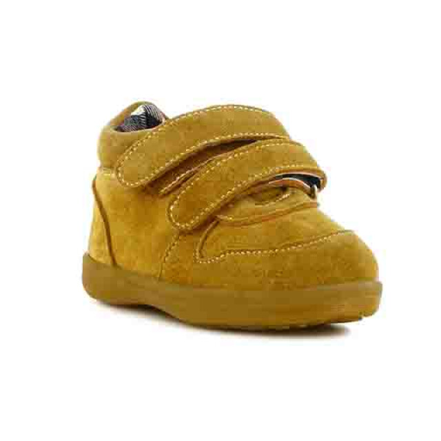 Zapatos de Niño Croco Kids COKI de cuero con velcros Tan