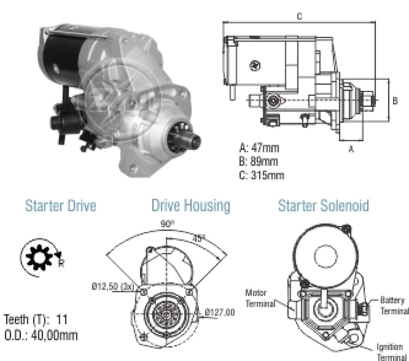 ARRANQUE - J.DEERE 11D N.DENSO 12V ZM 