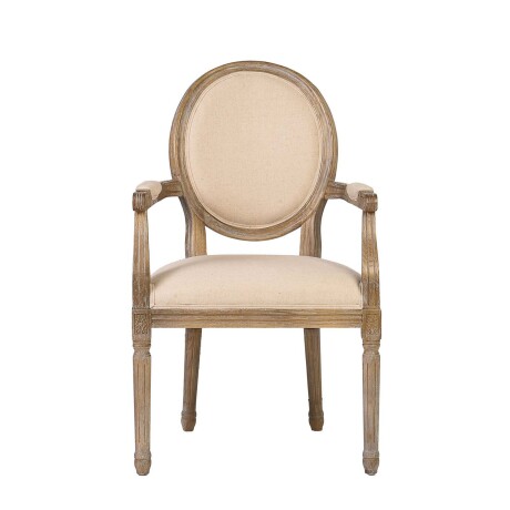 BUTACA MADERA-Y-TELA NATURAL-BEIGE ESTILO LUIS XV