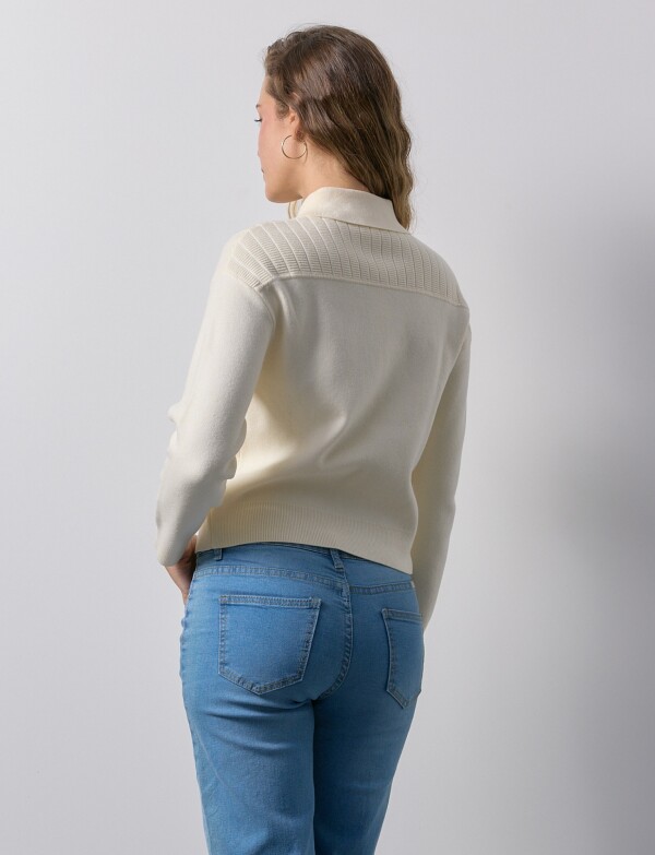 Cardigan Zip BEIGE CLARO