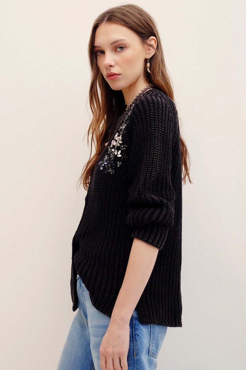 CARDIGAN AGNES LONG Gris Oscuro