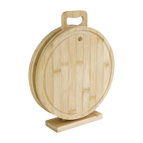 Set de 4 tablas redondas con soporte Set de 4 tablas redondas con soporte