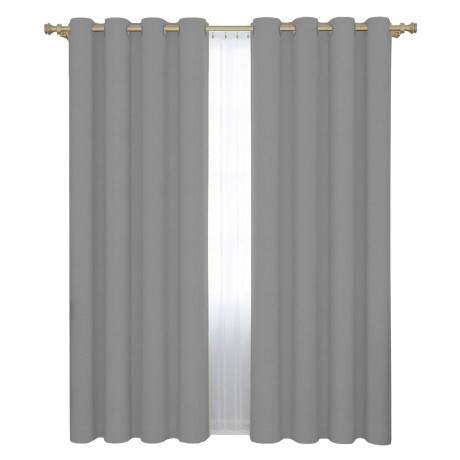 Set x2 Cortina Blackout 140x230 Cm Living Dormitorio Gris Cemento