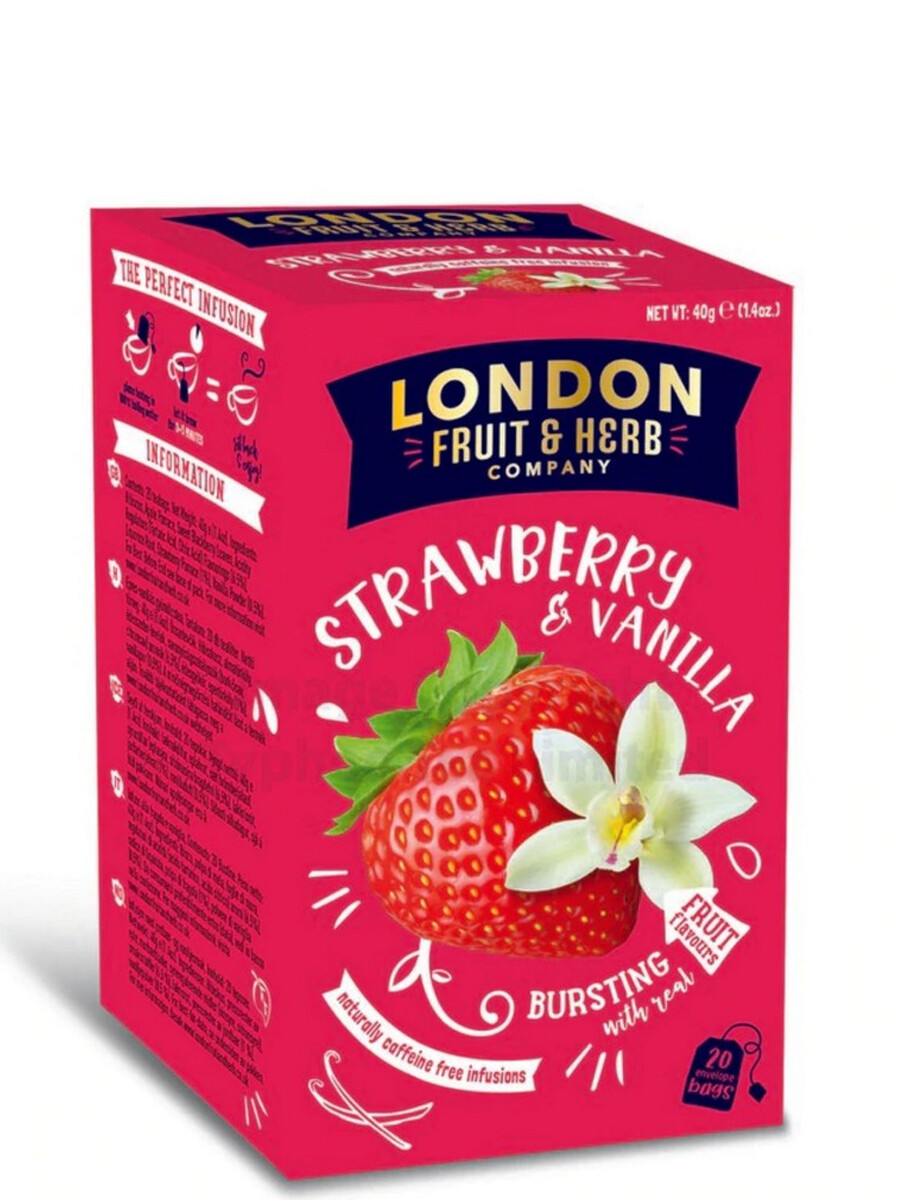 Té London Fruit & Herbal – Frutilla y Vainilla, 20 unids. 
