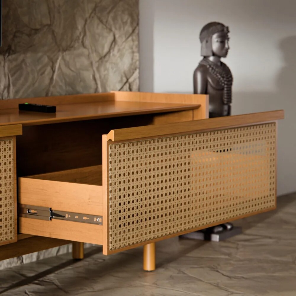 Rack de TV Dune Rattan 2.2 - Linea Manhattan Marrón