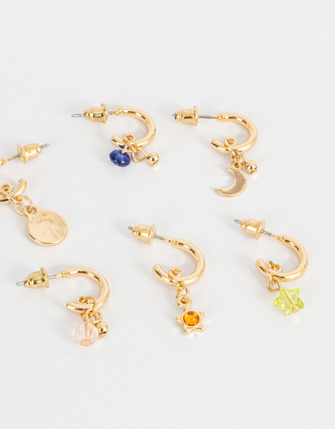 Aros Argollas Set Místco Set De Argollas Místicos - Dorado