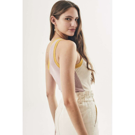Top Color Block Tejido Lila
