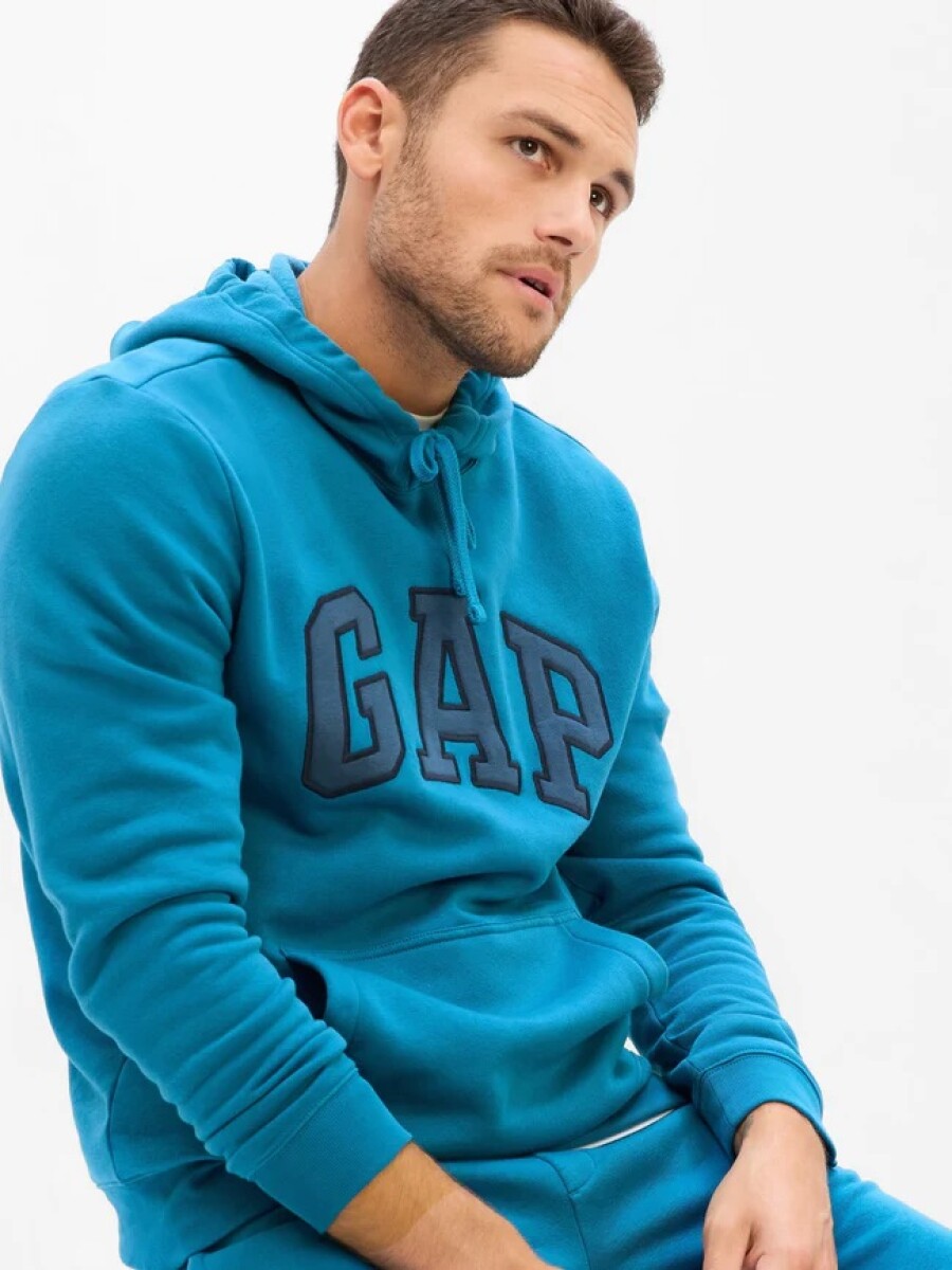 Canguro Logo Gap Con Felpa Hombre - Clear Lake Blue 