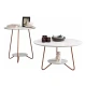 Set Mesa Ratona + Mesa Auxiliar Living Nordico Blanco