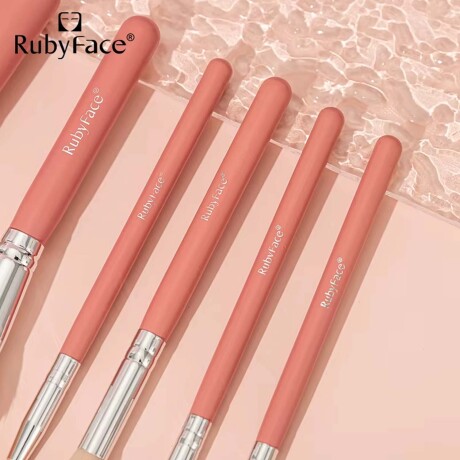 Set de 5 Brochas Maquillaje con Recipiente Porta Pinceles Plateado