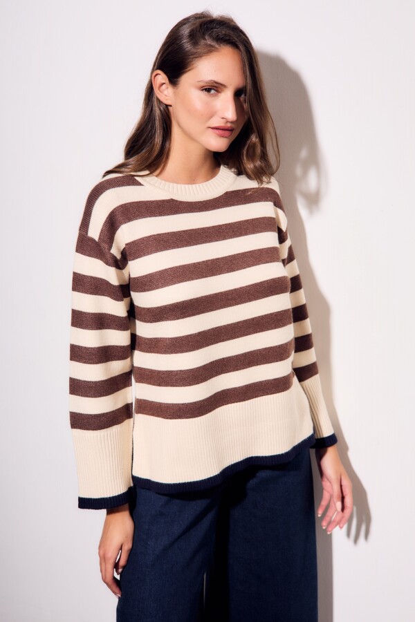 Sweater Rayado Marrón