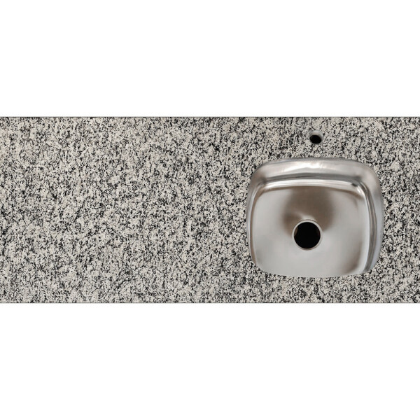 MESADA DE GRANITO GRIS PERLA 122X52 CM CON PILETA DERECHA Y HUECO PARA GRIFERÍA Mesada De Granito Gris Perla 122x52 Cm Con Pileta Derecha Y Hueco Para Grifería