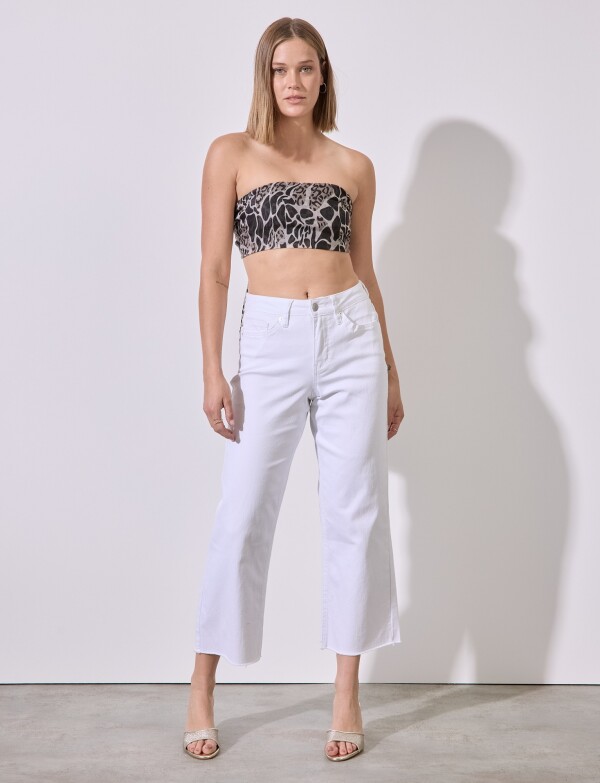 Jean Wide Crop BLANCO