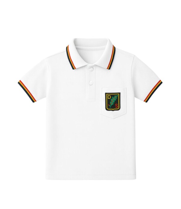 Remera Polo manga corta Colegio Alemán Blanco