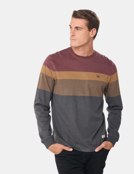 REMERA RAYADA Bordo