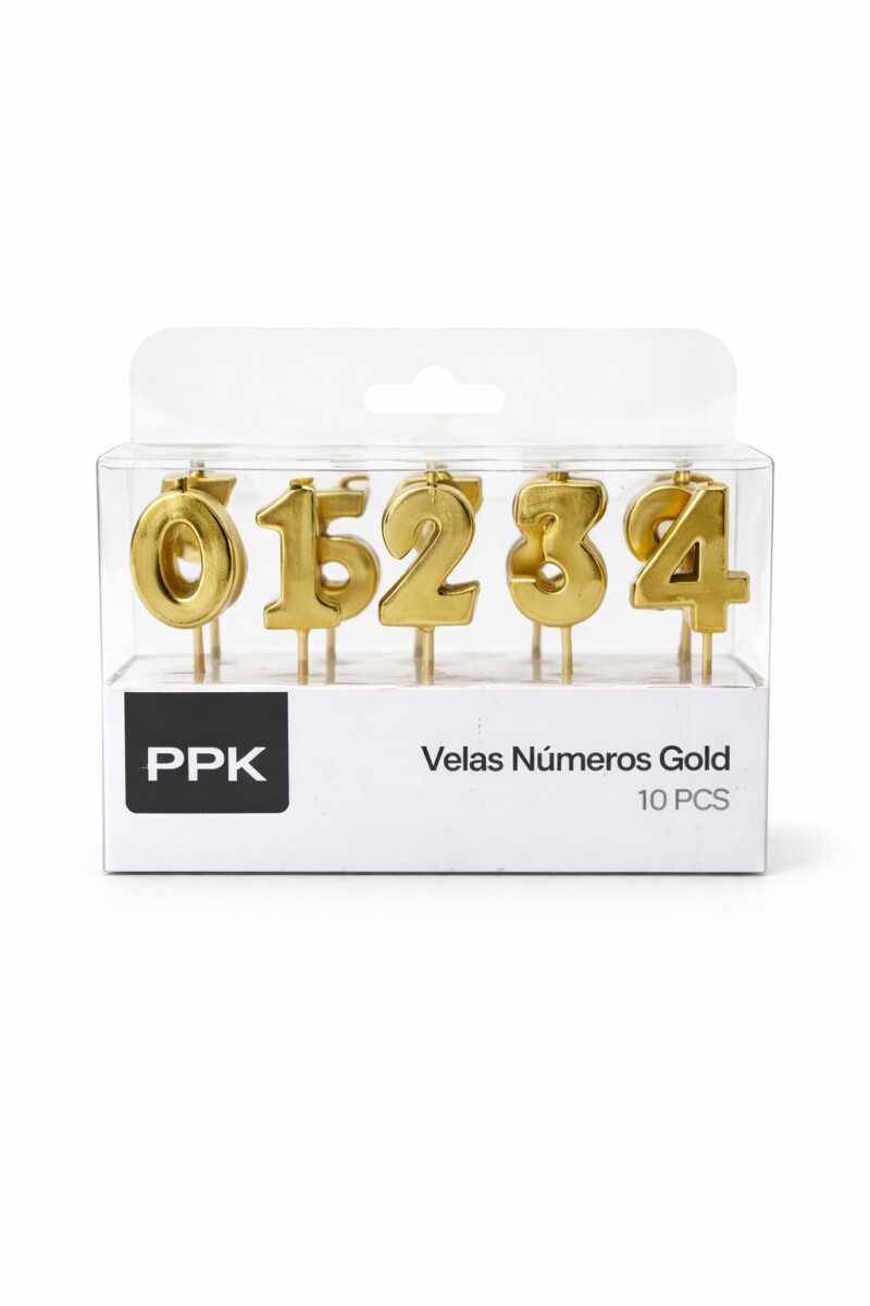 VELAS NUMEROS GOLD 10 PCS - DORADO 