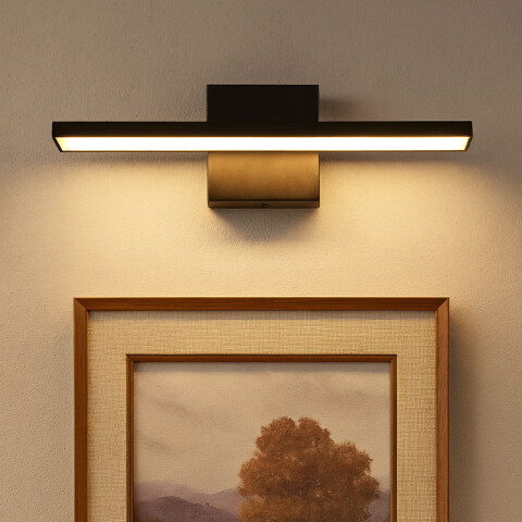 Lámpara de pared LED metálica negra 16W cálida 80cm IX9274