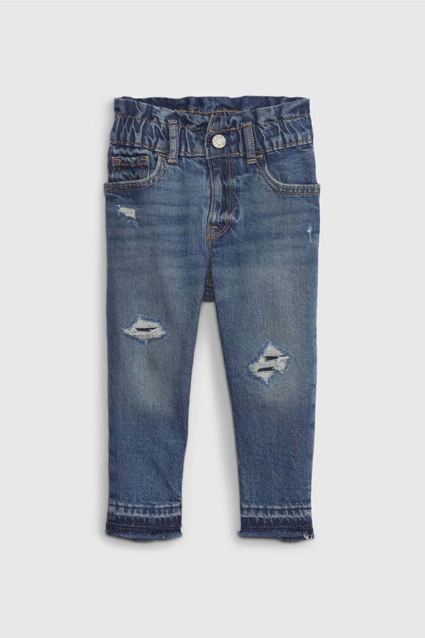 Jean Mom Toddler Niña Two Tone Fdr Wind Blu