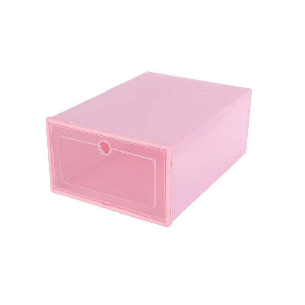 Caja Zapatos Zapatera Transparente Organizador Apilable Variante Color Rosado