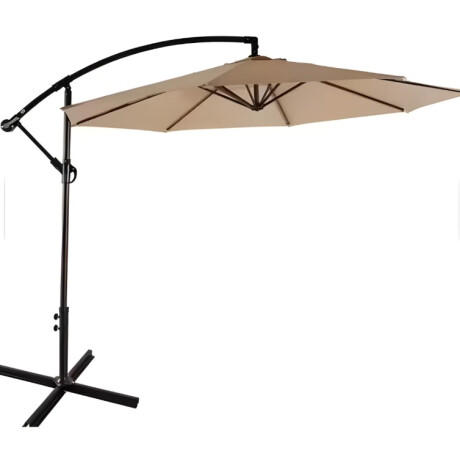 Sombrilla Banana Exterior Para Jardín Con Patas De Hierro Beige