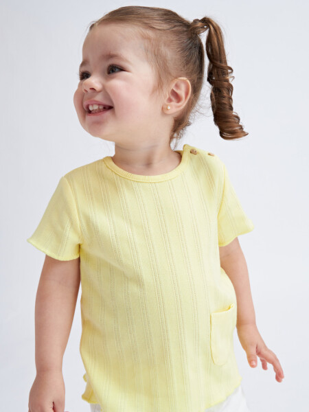 Camiseta de rib manga corta Amarillo