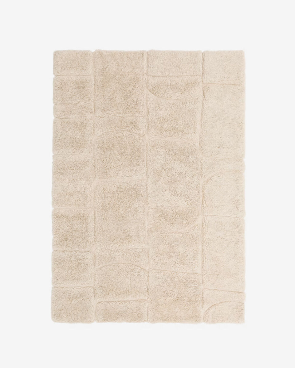 Alfombra Nak jacquard de lana crudo 200 x 300 cm. 