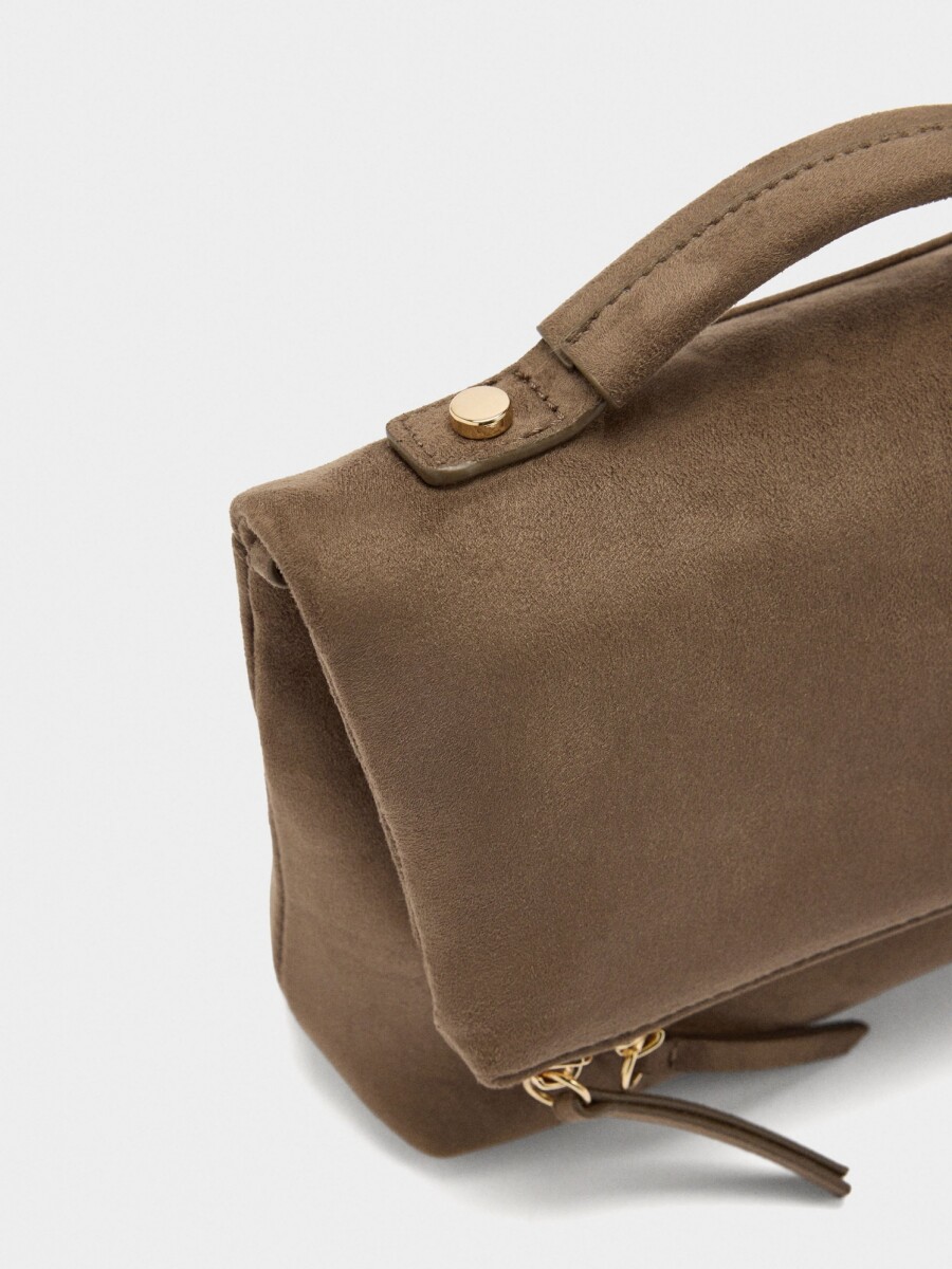 Bolso De Fiesta Con Solapa Efecto Piel taupe