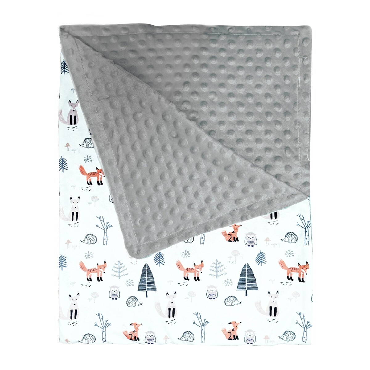 Manta Para Bebé 102 x 76 cm Animales Del Bosque Minky - Blanco 1 