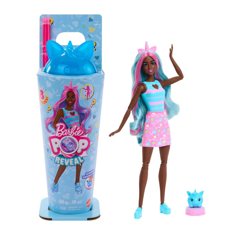 Barbie Pop Reveal Conejito Brillante De La Colección Batidos Celeste