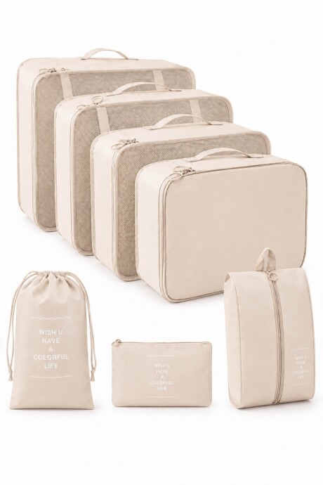 Set de Viaje 7 Piezas Beige