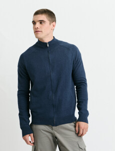 470981 CARDIGAN HARRINGTON LABEL Azul Piedra