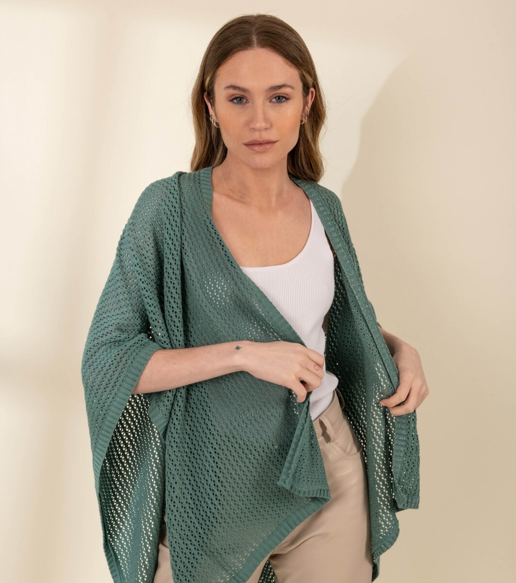 Ruana Free - Verde Lurex 