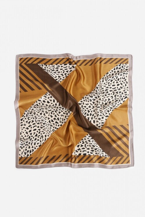 Pañuelo geometrico animal print multicolor