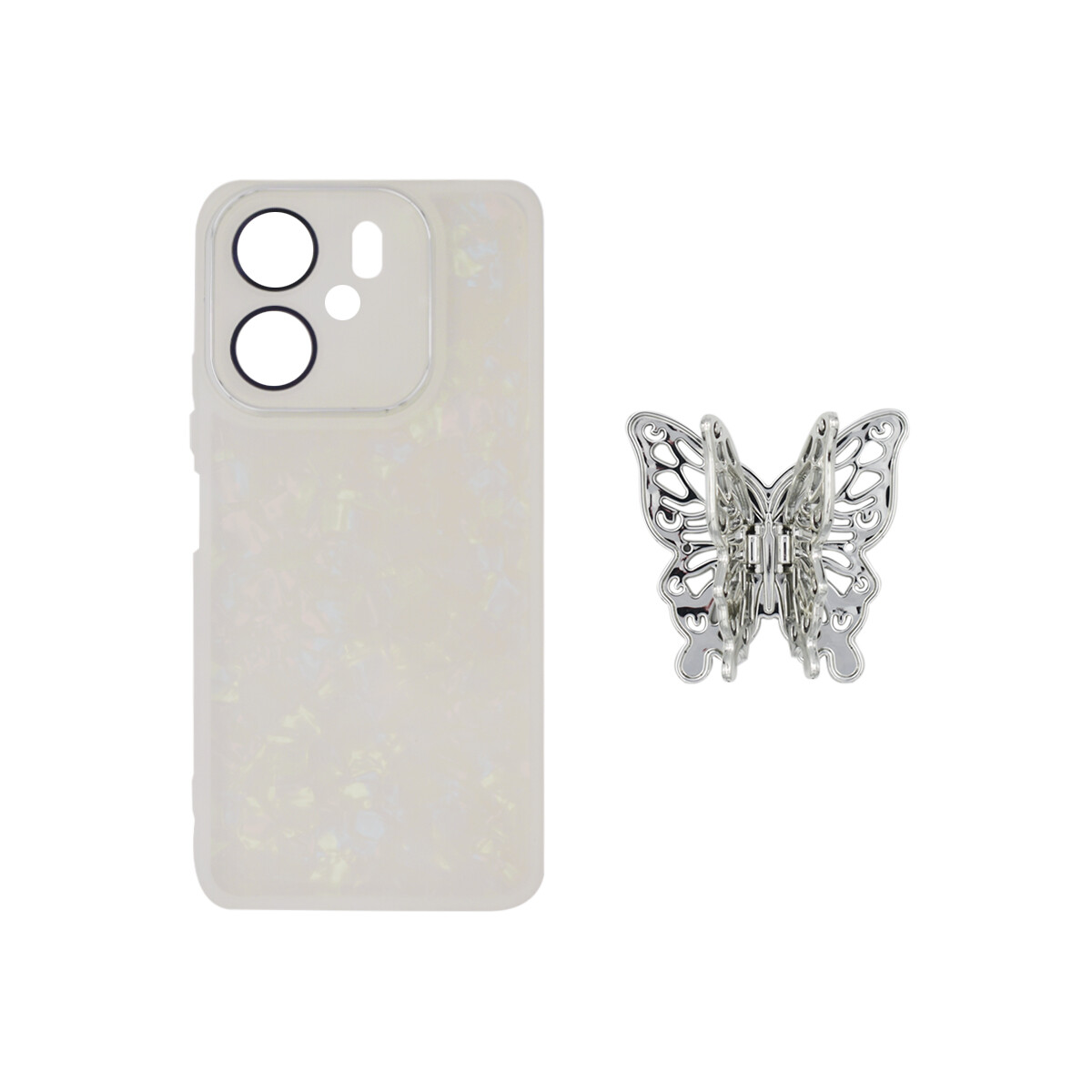 Protector para Xiaomi Redmi 13C diseño marmol con mariposa 