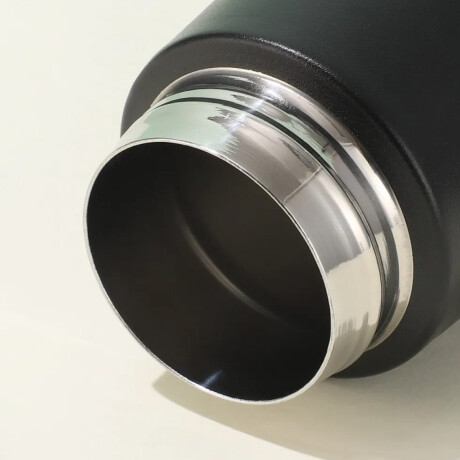 Botella térmica de acero con asa y colgante de flor 450ml Negro