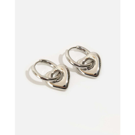 Argollas De Metal Reciclado Plateado Rodio