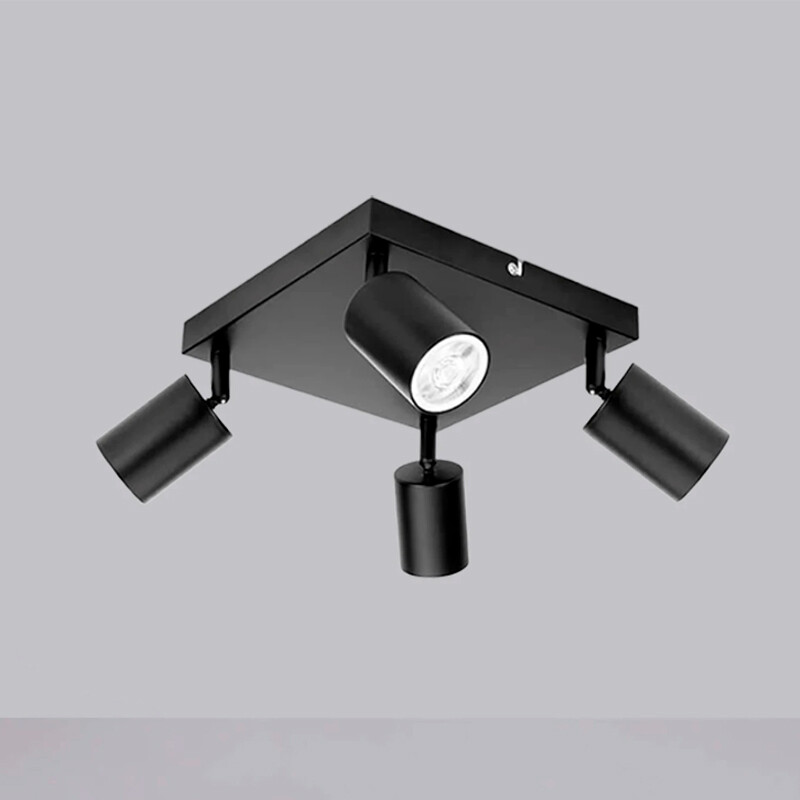 ARTEFACTO LETICIA ADOSAR SQUARE ORIENTABLE (X4) Luminaria de Techo Leticia Cuadruple Negro