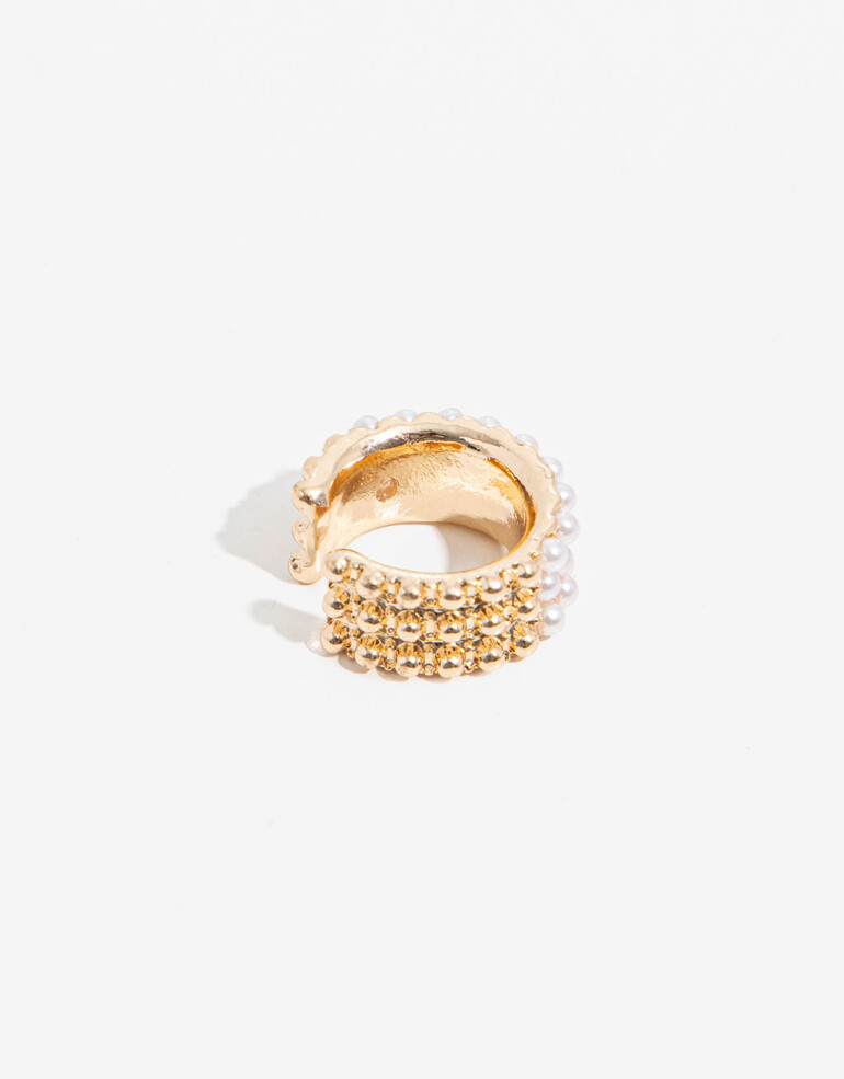 Bijou Cuff Perla Earcuff Con Perlas - Dorado