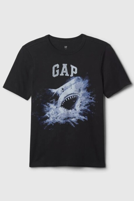 Remera Gràfico Manga Corta Niño Blue Shark