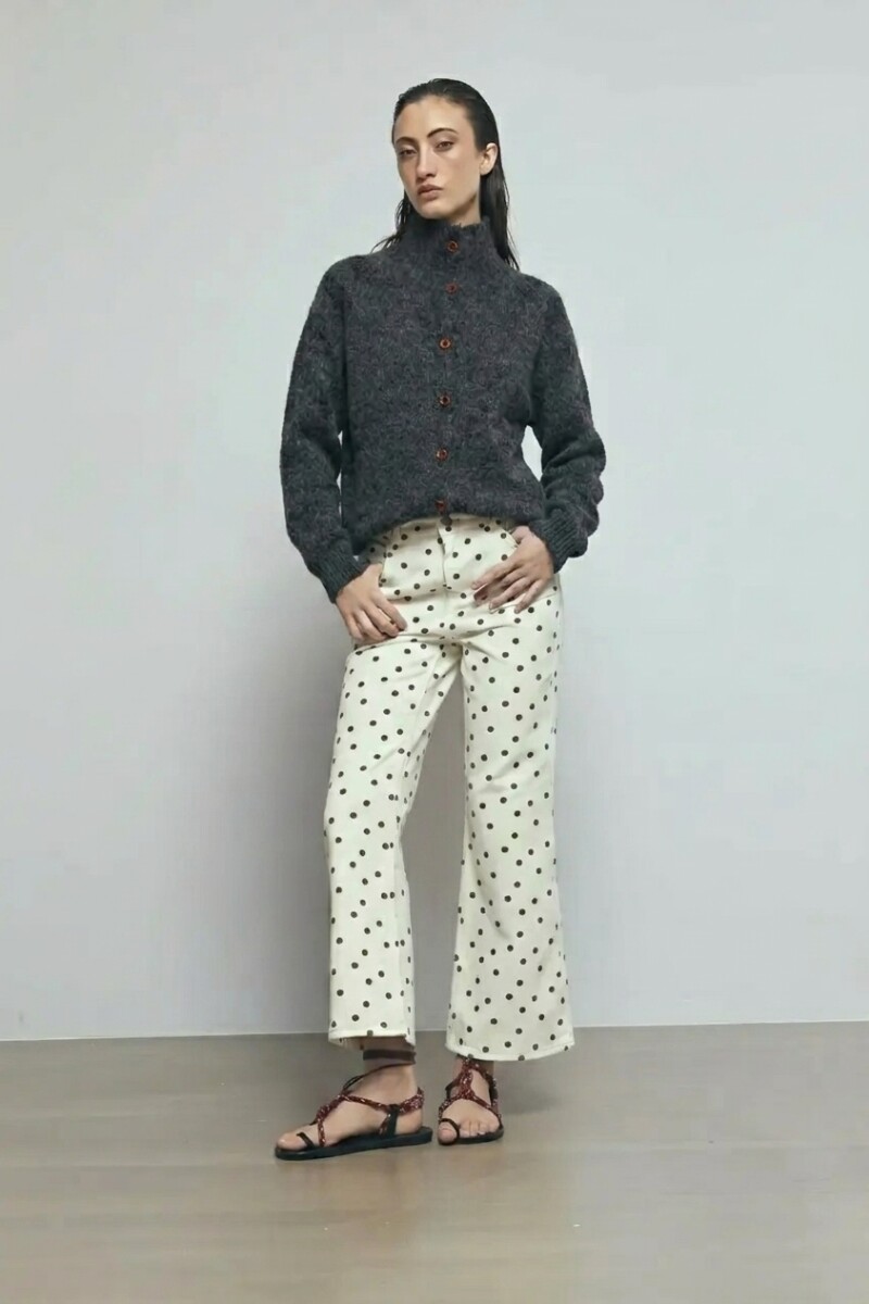Cardigan abotonado gris oscuro