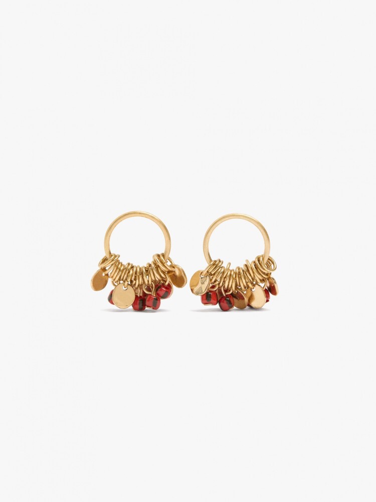 Pendientes De Aro Medallas Y Cuentas dorado
