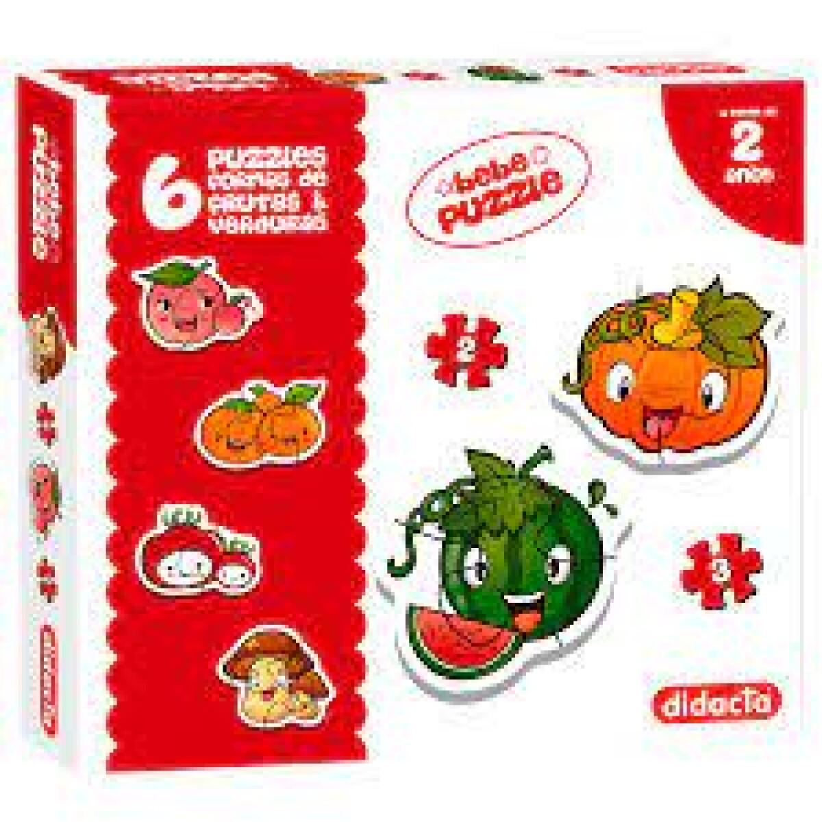 6 Puzzles formas de frutas y verduras 