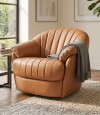 Butaca Giratoria 100% Cuero Paris Camel