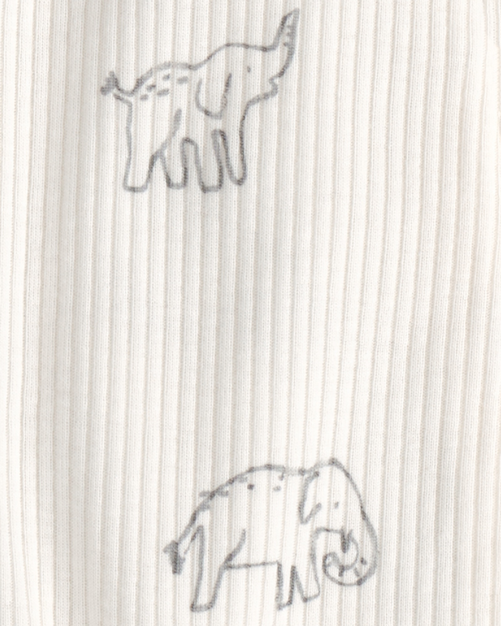 Pack dos pijamas enterito con pie, de algodón, diseño elefantes y rayas Sin color