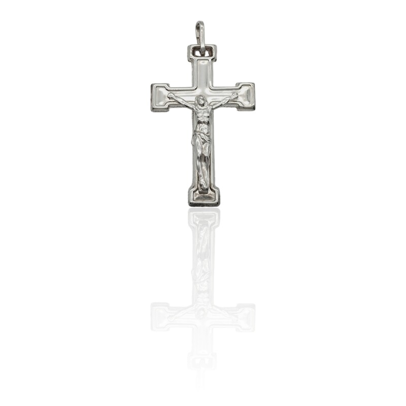 Dije Cruz, Crucifijo-Plata 925 inflada-Sin piedra-CP3188 sinpiedra