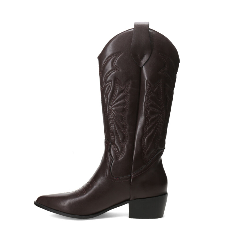 Botas de Mujer Miss Carol EDNA tejana con diseño en la caña Bordó