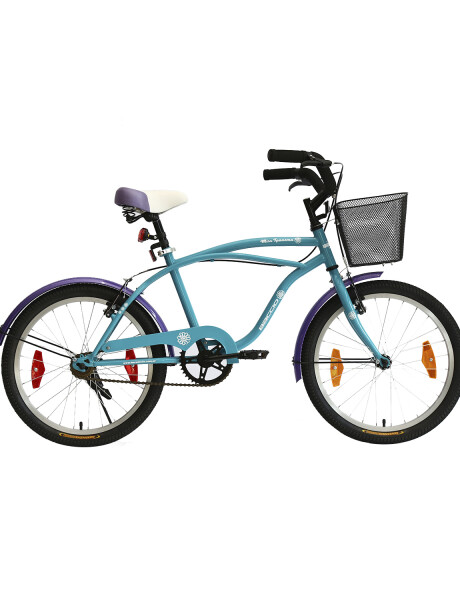 Bicicleta Baccio Ipanema rodado 20 con canasto Turquesa/Violeta
