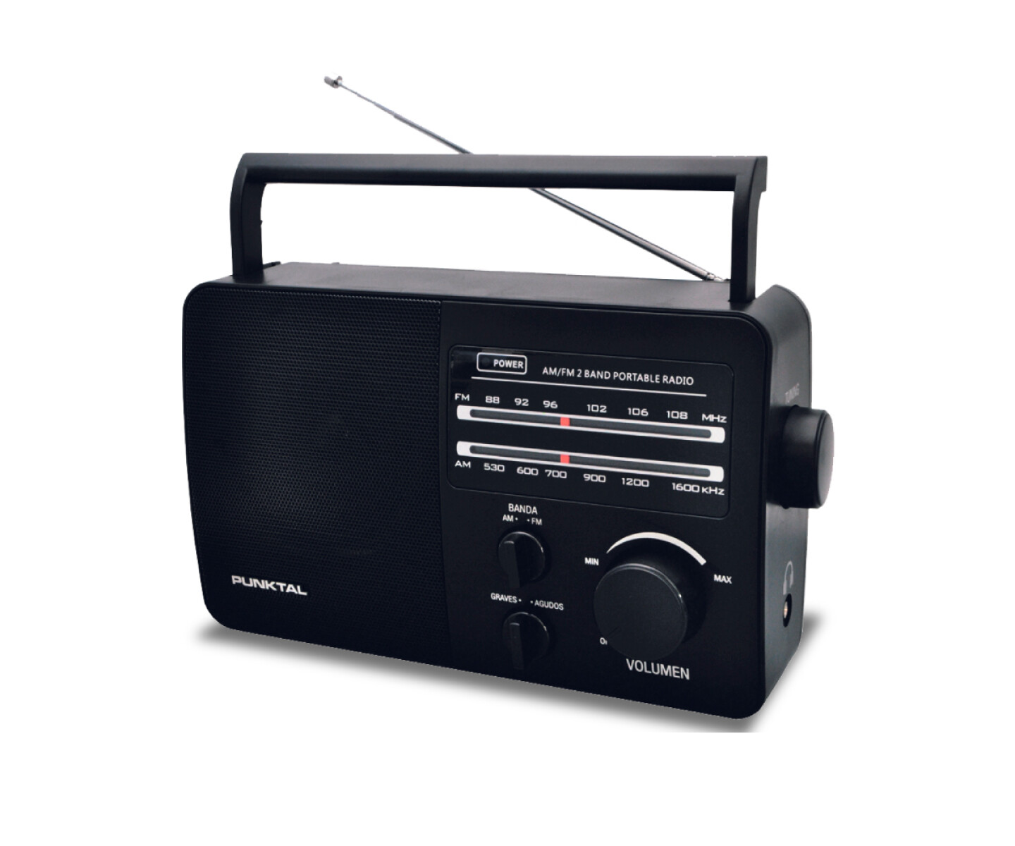 Radio Portatil Punktal AM FN Pilas Y 220V Portable 