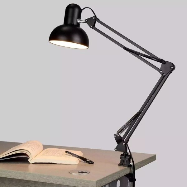Lampara de escritorio mesa velador articulada arquitecto con morsa pinza IMBACK Color Negro Lampara de escritorio mesa velador articulada arquitecto con morsa pinza IMBACK Color Negro