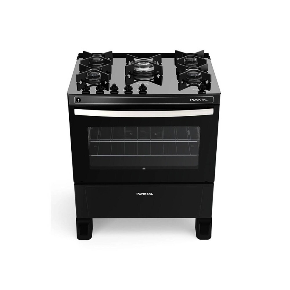 COCINA S/GAS 5 HORNALLAS, MESADA VIDRIO, ENC. ELÉCTRICO negro